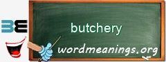 WordMeaning blackboard for butchery